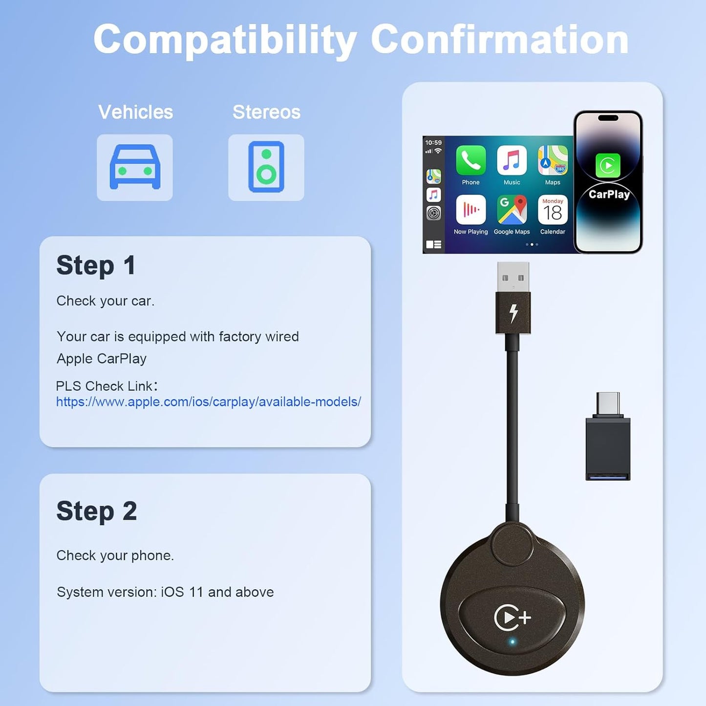 Wireless Carplay Adapter Built in YouTube Netflix Tiktok Stream Media Play  Free Shipping around Metro Vancouver One Year Warranty