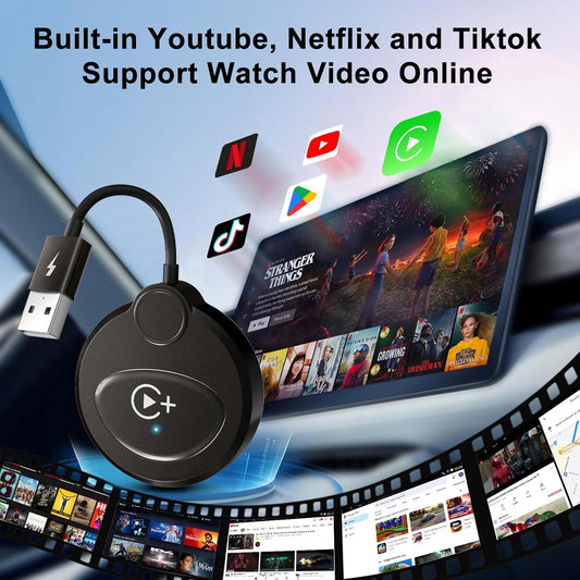 Wireless Carplay Adapter Built in YouTube Netflix Tiktok Stream Media Play  Free Shipping around Metro Vancouver One Year Warranty